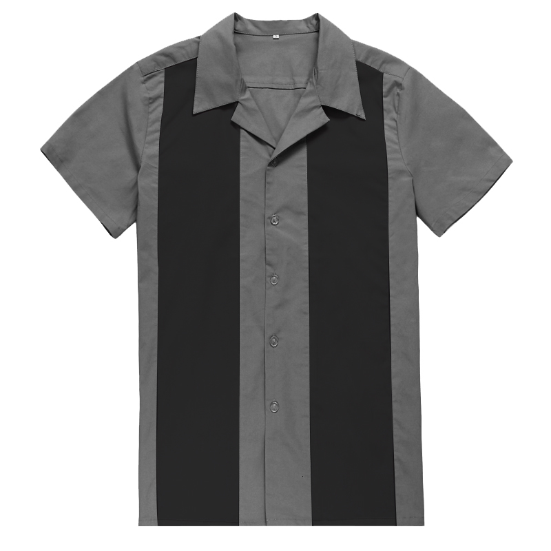 

2021 New Rock n Roll Shirts Vintage 1950s Rockabilly Short Sleeve Punk Rave Mens Hip Hop Stitching Men Shirt Us Size 9c22, Cnl