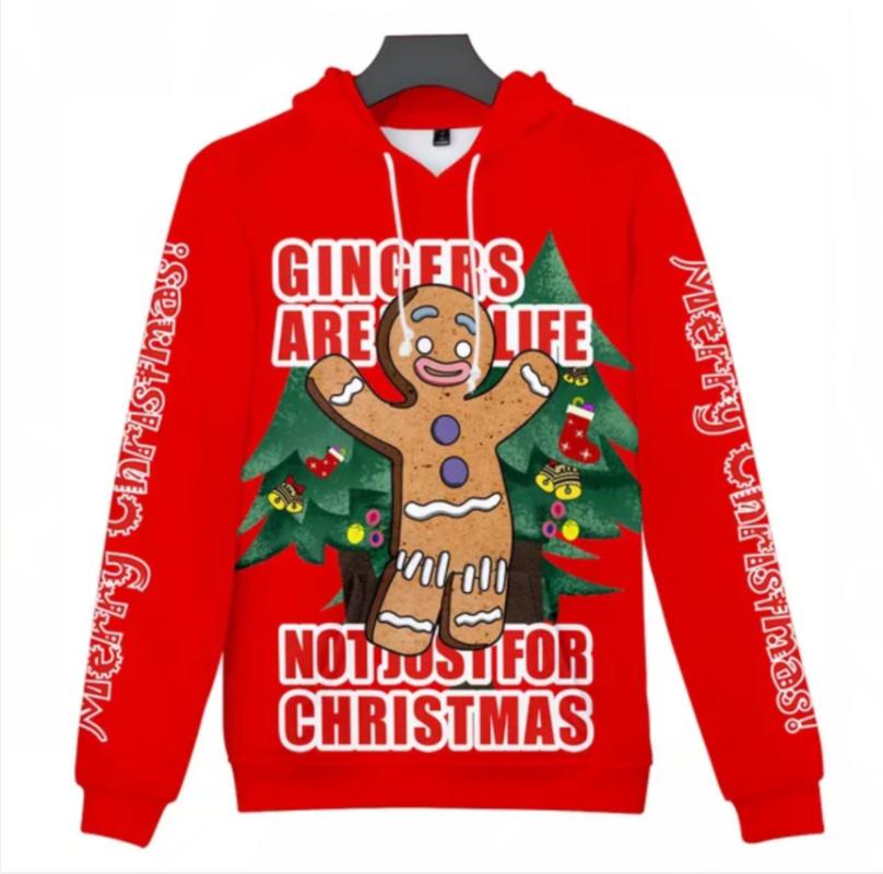 

Women's Hoodies & Sweatshirts Fashion Men Women Gingers Are For Life 3D Print Hooded Sweatshrts CHRISTMAS Hip Hop Long Sleeve Boys/Girls Coa, Black