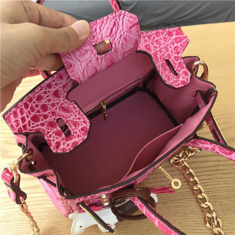 

Birkins tote handbag 2021 new women's crocodile pattern leather fashion carrying handbag, Green