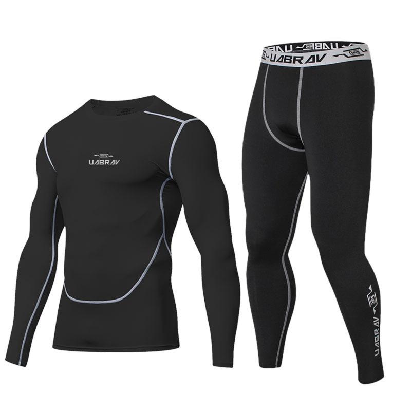 

Men's Tracksuits Autumn Running Compression Set Brand Quick Dry Sets Sport Suits Basketball Tights Clothes Gym Fitness Jogging Sportswear, Gray
