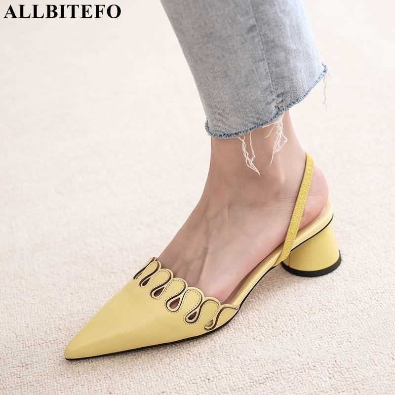 

ALLBITEFO Beautiful summer sandals genuine leather women sandals brand fashion party wedding shoes women heels high heel shoes 210611, As picture