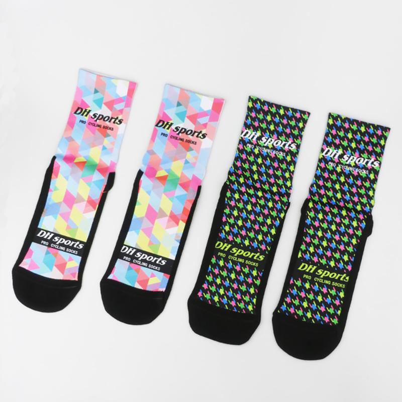 

Outdoor Basketball Football Sport Socks Men Women Breathable Bike Bicycle Colorful Tall Mountain Sports, Black