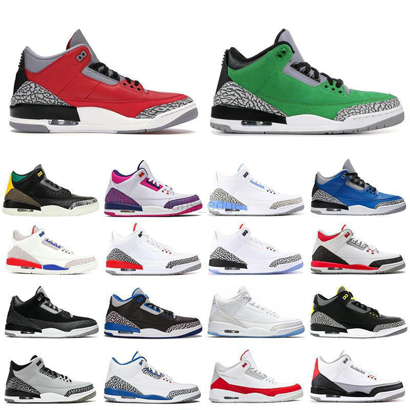 

Hot Top quality mens jumpman 3 3s basketball shoes women SEOUL sport blue tinker true UNC varsity red royal white cement wolf grey Sports Sneakers, Color#26