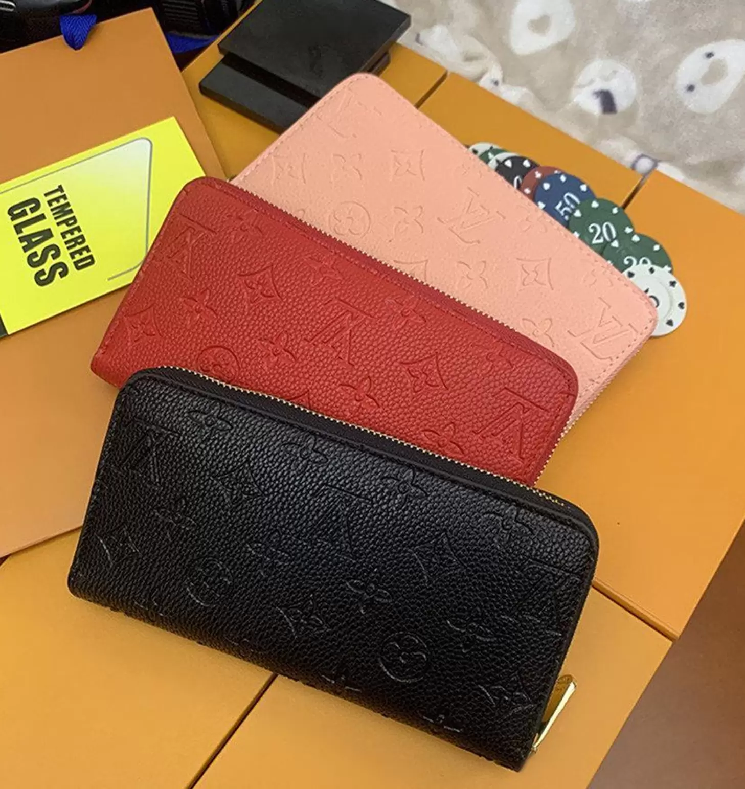 

LVLouisVutton GGYSLVitton Fashion Luxury Evening Bags Coin Purse Embossed Clutch Wallets Designers Belt Bag With Box Dust Bags, White lattice