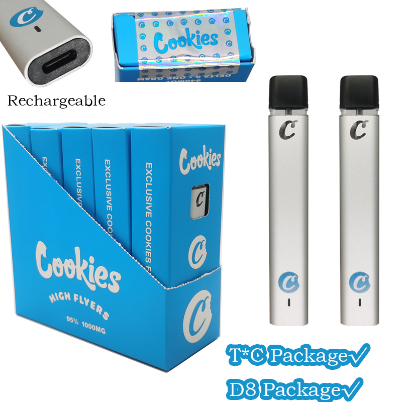 

Cookies Disposable Vape Pens E Cigarettes Rechargeable 240mah Battery 1ml Vape Pods Ceramic Coil Thick Oil Vaprotizer Starter Kits For Vapes