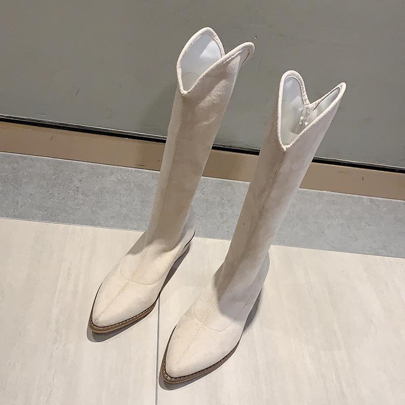 

Boots Med Heel Women's Shoes Platform Luxury Designer Boots-Women Clogs Ladies Over-the-Knee Summer Rubber Pointy Fashion