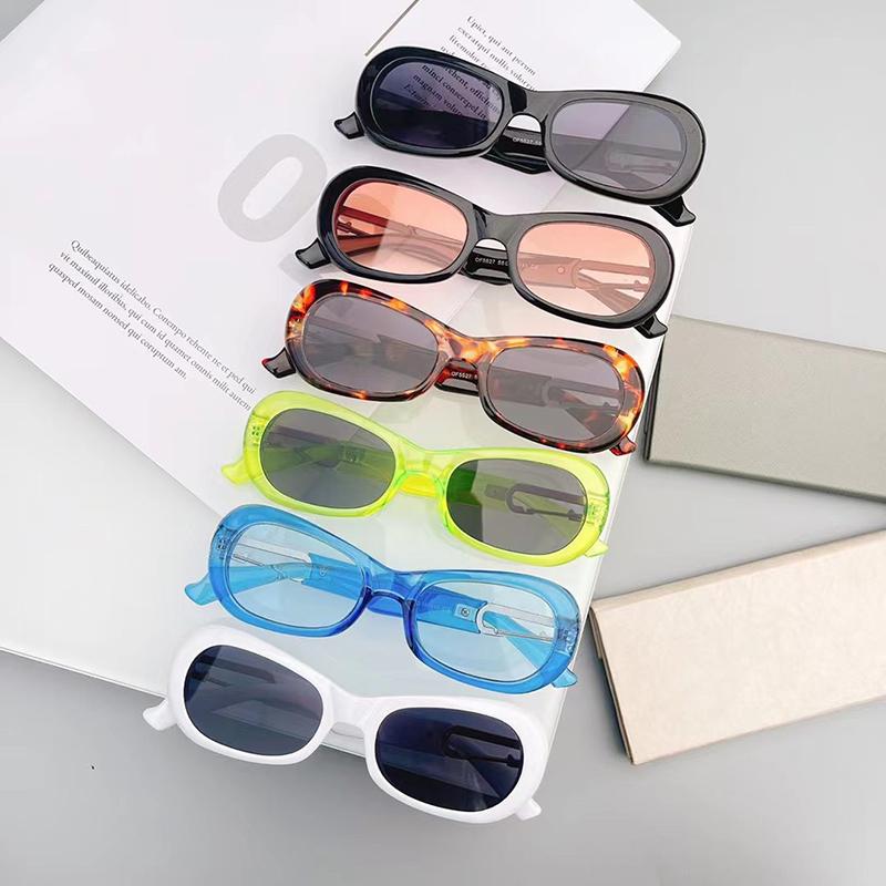 

Outdoor Eyewear SHAUNA Retro Oval Sunglasses Women Brand Designer Metal Buckle Decoration Shades UV400 Men Fluorescent Green Cat Eye Sun Gla