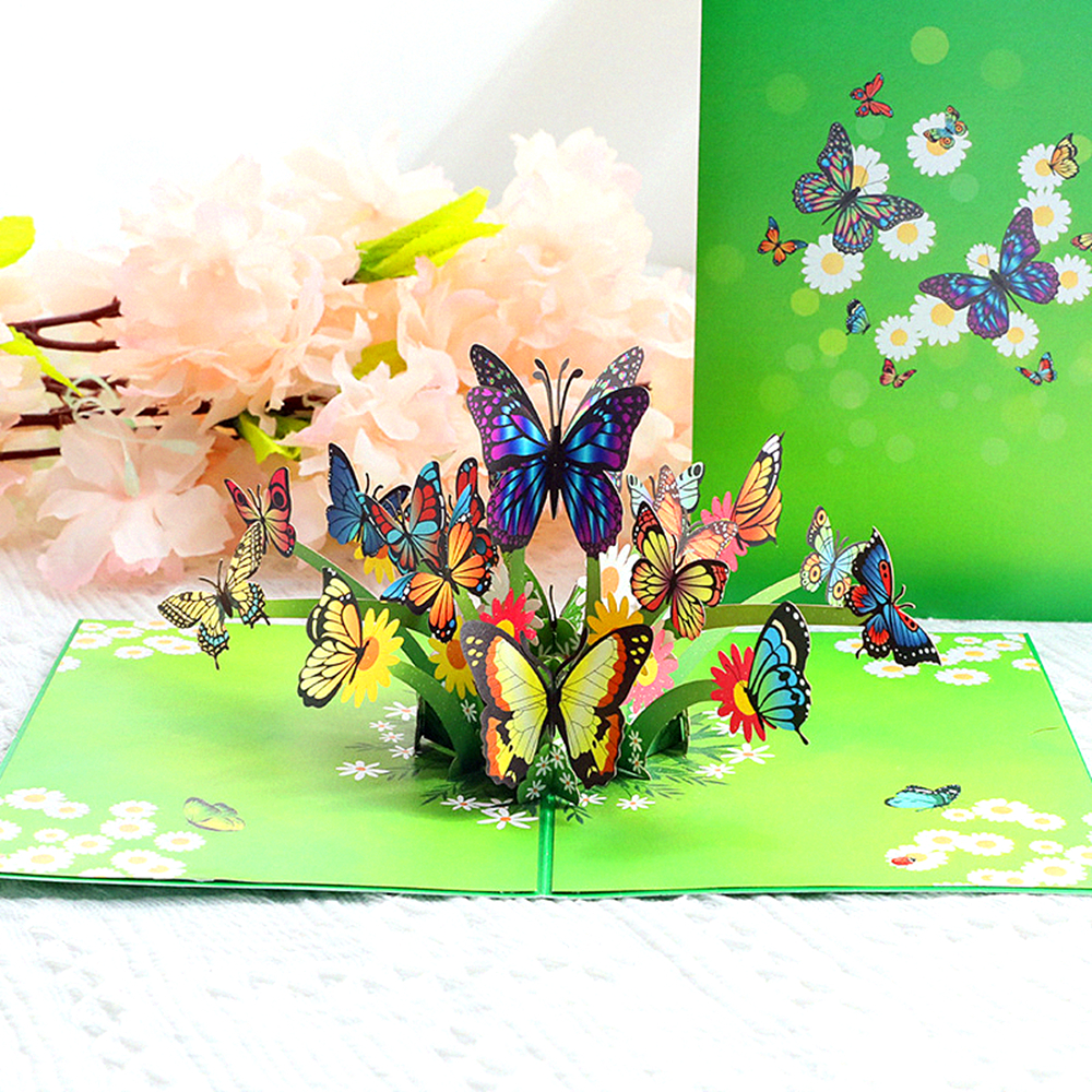 

Butterflies Pop Up Cards 3d Greeting Gifts Card for Birthday Anniversary Wedding Gratulation Valentine's Day Christmas Congratulations for Women Men Kids Mom