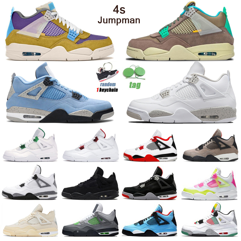 

Basketball Shoes 4s Desert Moss Jumpman 4 White Oreo University Blue Sail Taupe Haze Black Cat Mens Trainers Sport Sneakers, Cool grey