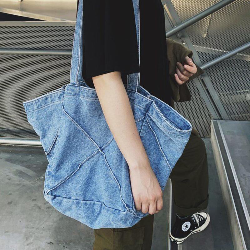 

Denim canvas women bag women shoulder bag large capacity student tote 01-SB-nzfbxk