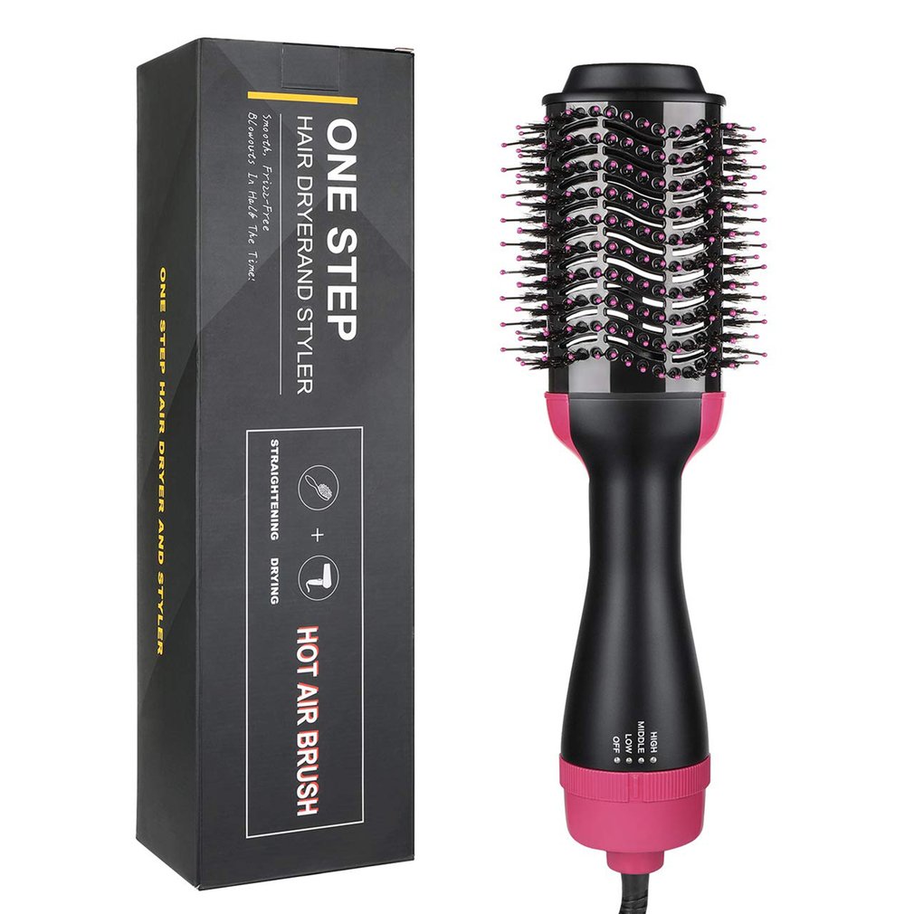 

Electric Hair Straighter Comb 2 in 1 Multifunction Negative Ion Hair Dryer and Volumizer Hair Curler Brush Wet And Dry Use