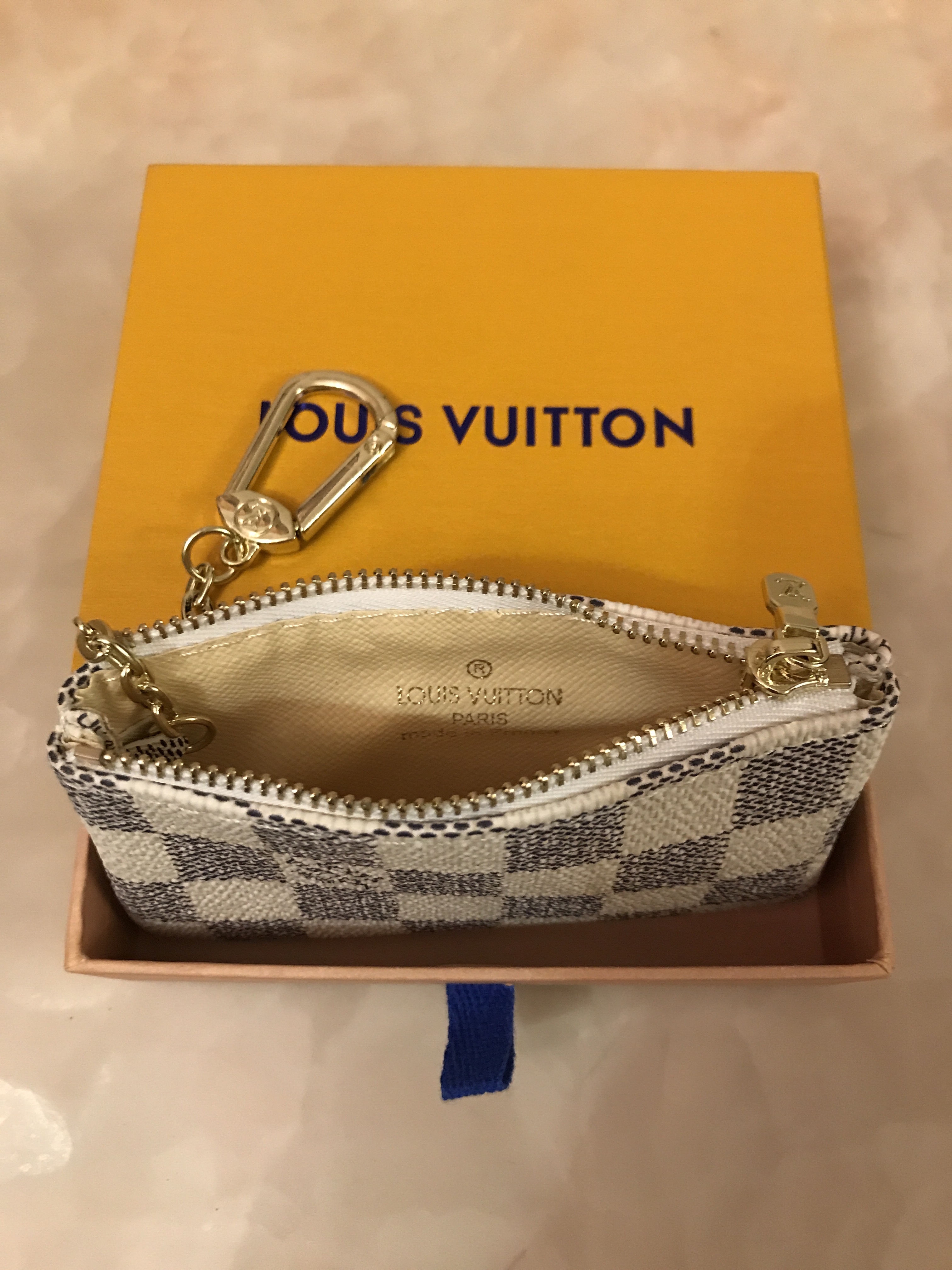 

KEY POUCH POCHETTE CLES Designer Mini Wallet Fashion Womens Mens Key Ring Credit Card Holder PuLVLouisVittonVUTTON