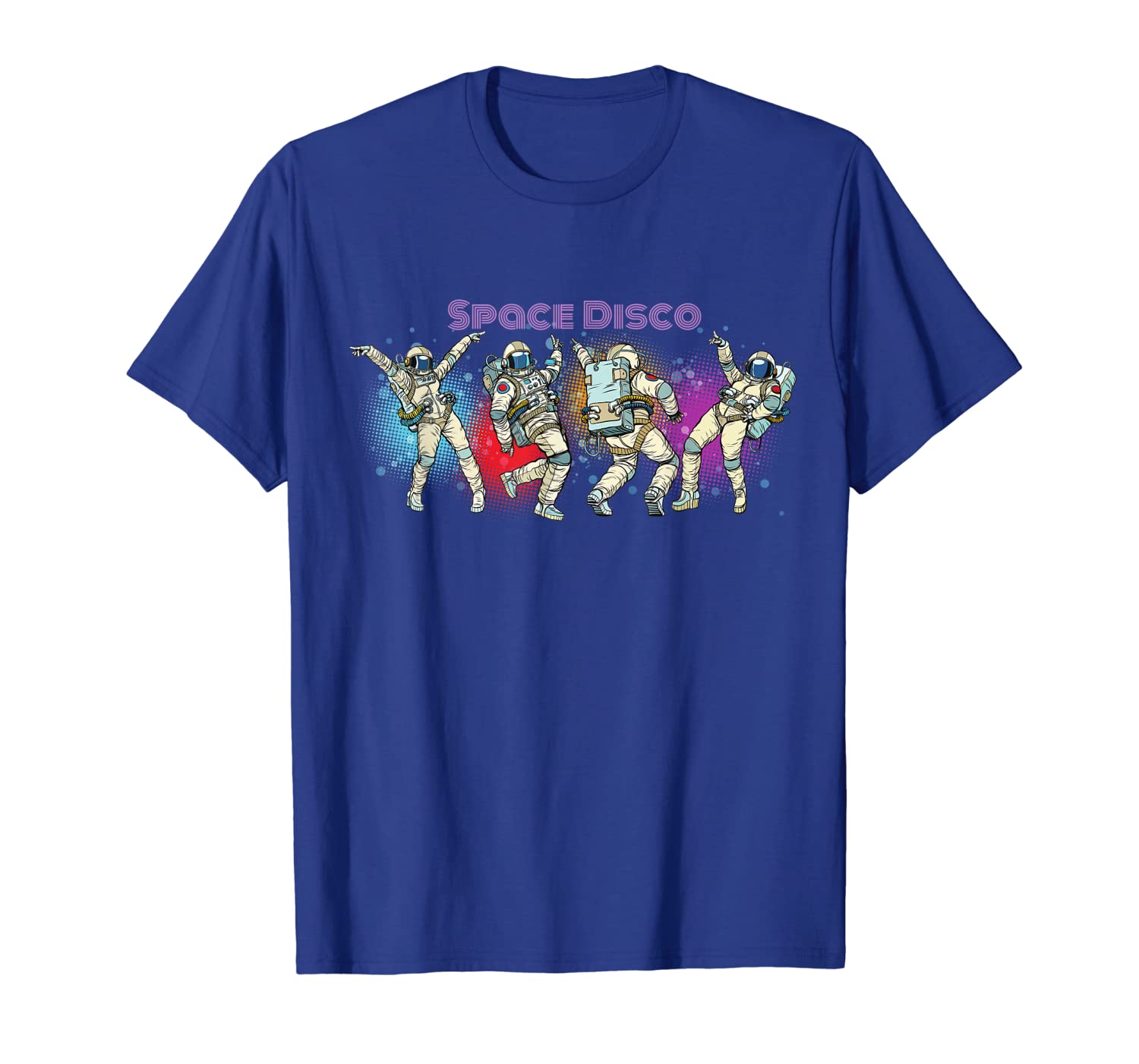 

Space Disco T-Shirt - Music Loving Astronaut Dancing Tee, White;black