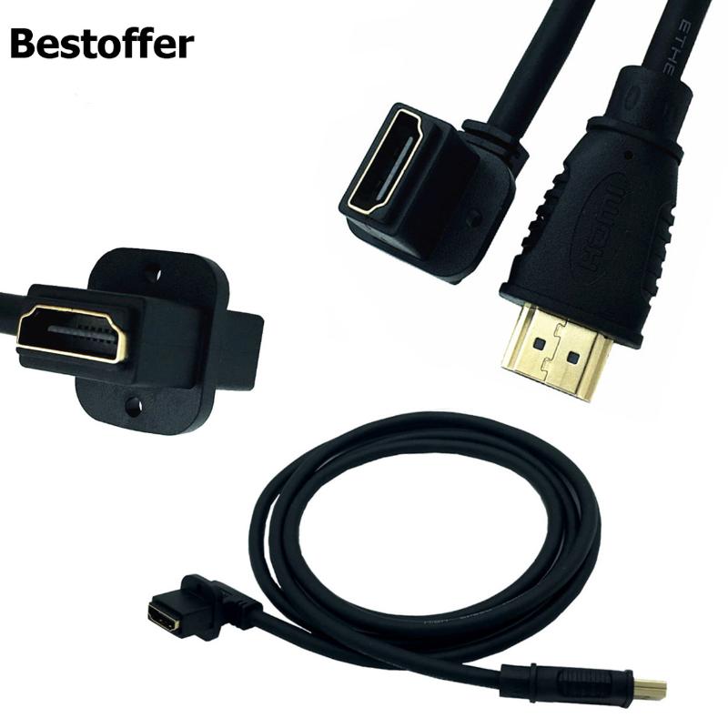

Audio Cables & Connectors 1.5M Male To Female 90 Degree Left Angled Panel Mount Extension Cable Connector