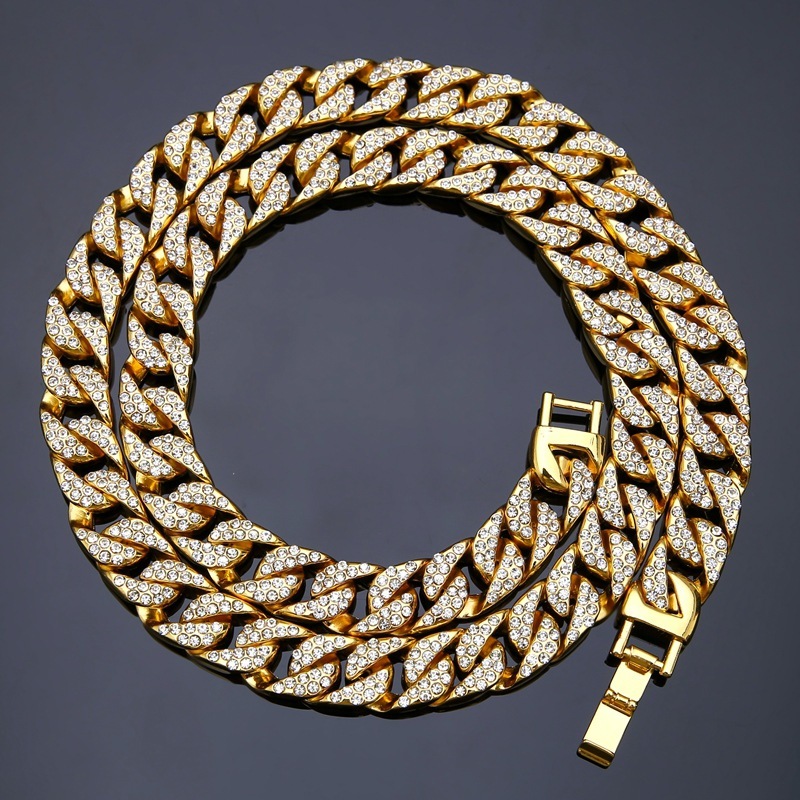 

Hiphop Necklace Diamond Cuba Chain Trendy Men Hip Hop Jewelry