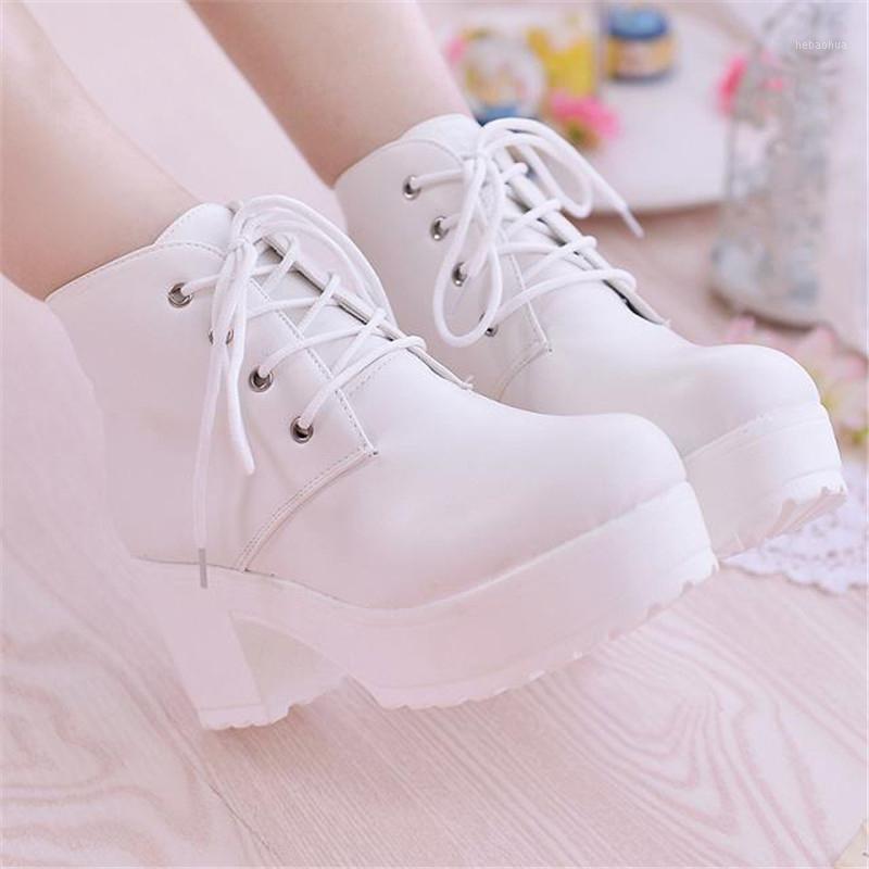 white platform fur boots