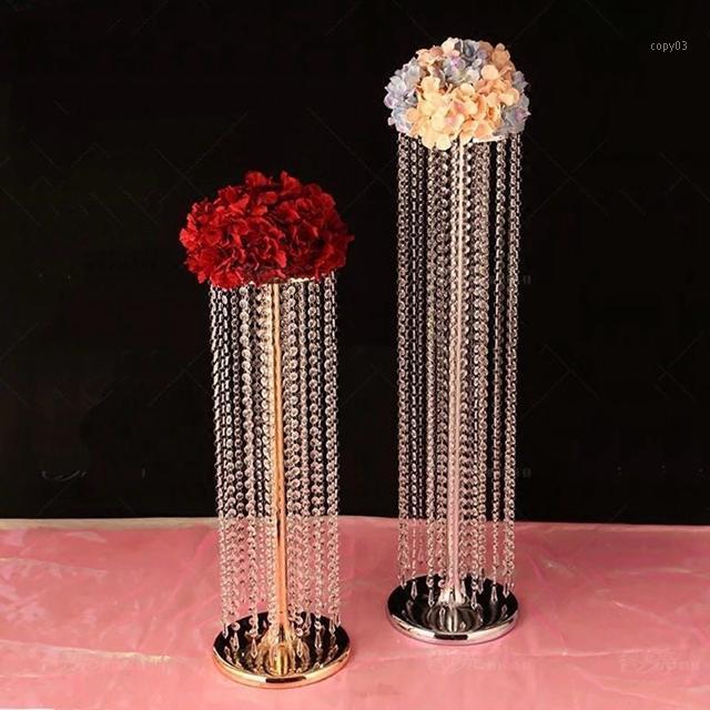 

Party Decoration Crystal Flower Stands Acrylic Chandelier Wedding Vase Event Table Centerpiece Road Lead 1405