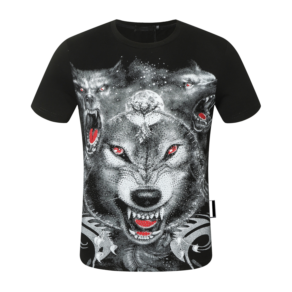 

22ss Summer Short Sleeve T-Shirt Hip Hop Fashion Men O-neck Fitness Casual Slim Tops PP Men's Skulls Print Cotton Streetwear T-shirt, Yellow
