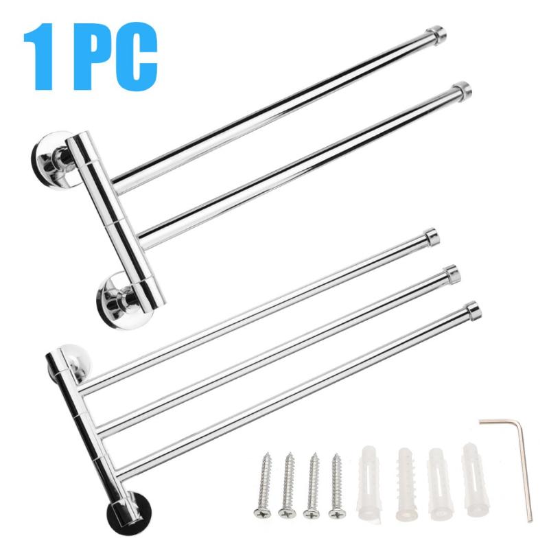 

Stainless Steel Towel Bar Rotating Towel Rack Stainless Steel Bathroom Wall-mounted Rack Holder For Bathroom, 2 arm