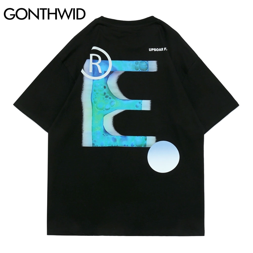 

Tshirt Hip Hop Summer Men Streetwear Letter Print Short Sleeve T-Shirts Cotton Casual Fashion Harajuku Loose Tees Tops 210602, Black