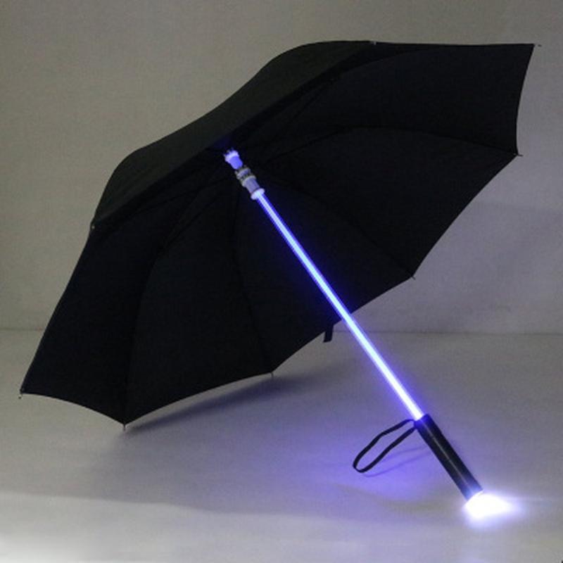 

Umbrellas 7 LED Light Saber Up Umbrella Laser Sword Golf Changing On The Shaft/Built In Torch Flash