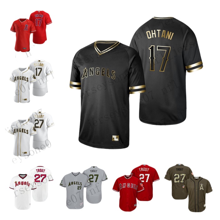 

Custom Mens women youth Los Angeles Angels 17 Shohei Ohtani 27 Mike Troutgrey white red grey Authentic Weekend 2020 Home Jersey, Black