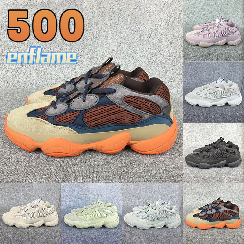 

500 Enflame mens running shoes reflective soft vision stone bone white utility black moon yellow salt men women sneakers, 01# enflame