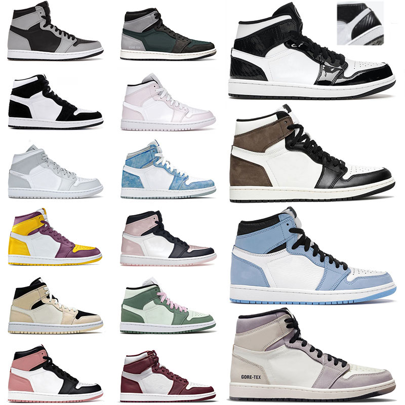 

Basketball Shoes Jumpman 1 1s Mens Womens University Blue Element Gore Tex High OG Dark Mocha Mid Carbon Fiber Dutch Green Twist Pink Sports Sneakers Trainers, A1 36-46 mid light smoke grey