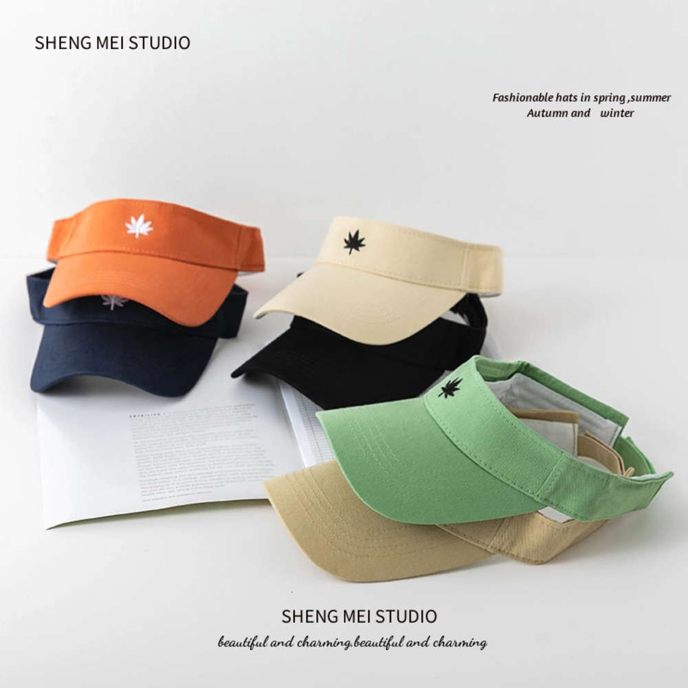 

,snapback Open top hat female summer outdoor sunshade cap maple leaf baseball, Blue;gray