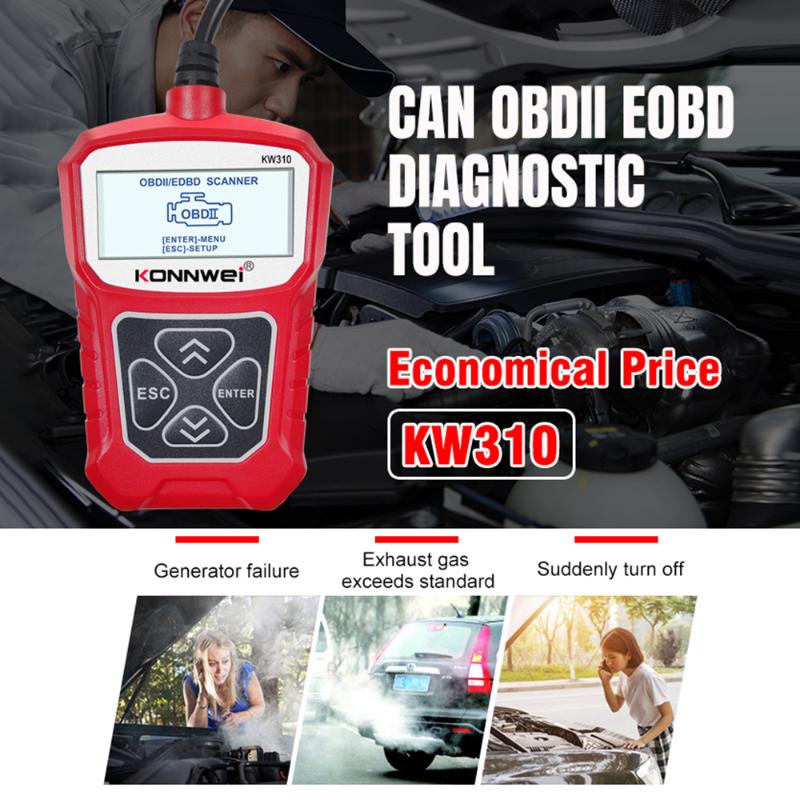 Lecteurs de code Outils d'analyse KW310 Scanner de voiture universel Lecteur automobile professionnel Véhicule CAN Outil de diagnostic Détecteur