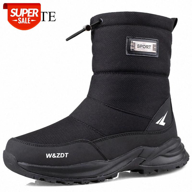 

Men Boots 2020 Winter Shoes Men Snow Boots Waterproof Non-slip Thick Fur Winter Boot For -40 Degrees zip Platform Ssize 40 #l12v