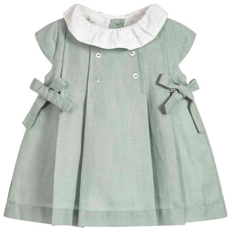 

Designer born Baby Boutique Dress Girls Spanish Style Frocks Infant Birthday Baptism Cotton Toddler Girl Spain Tunic 210615, Green