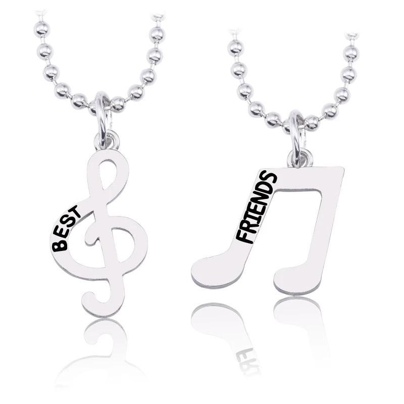 

Pendant Necklaces Friend Necklace Grunge Beaded Chain 2-piece Set Jewelry Sets Beating Notes Personality Fashion Accessories