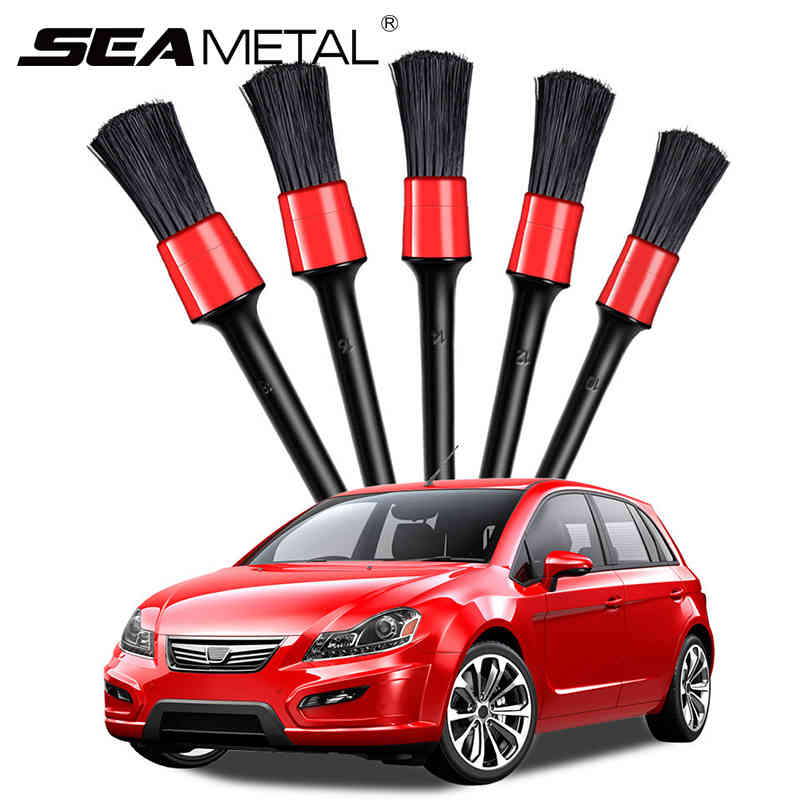 

5pcs Car Detailing Cleaning Auto Care Brush Wash Accessories for Wheel Gap Rims Dashboard Air Vent Trim Clean Tools