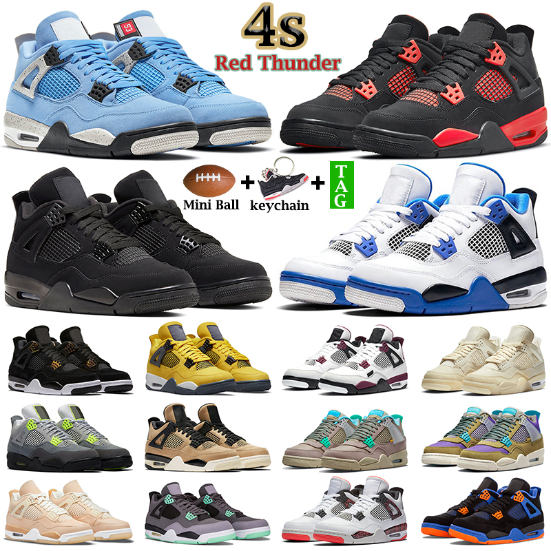 

basketball shoes 4s men women jumpman 4 Red Thunder Wild Things University Blue White Oreo Bred Tour Yellow Flight Nostalgia mens trainers sports sneakers, 20