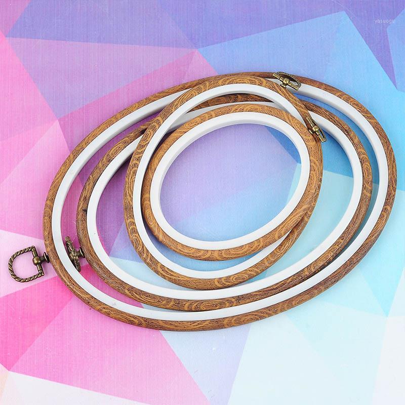 

Other Arts And Crafts Round Oval DIY Needlecraft Wood Grain Embroidery Hoop Hand Sewing Accessories Cross-stitch Kit