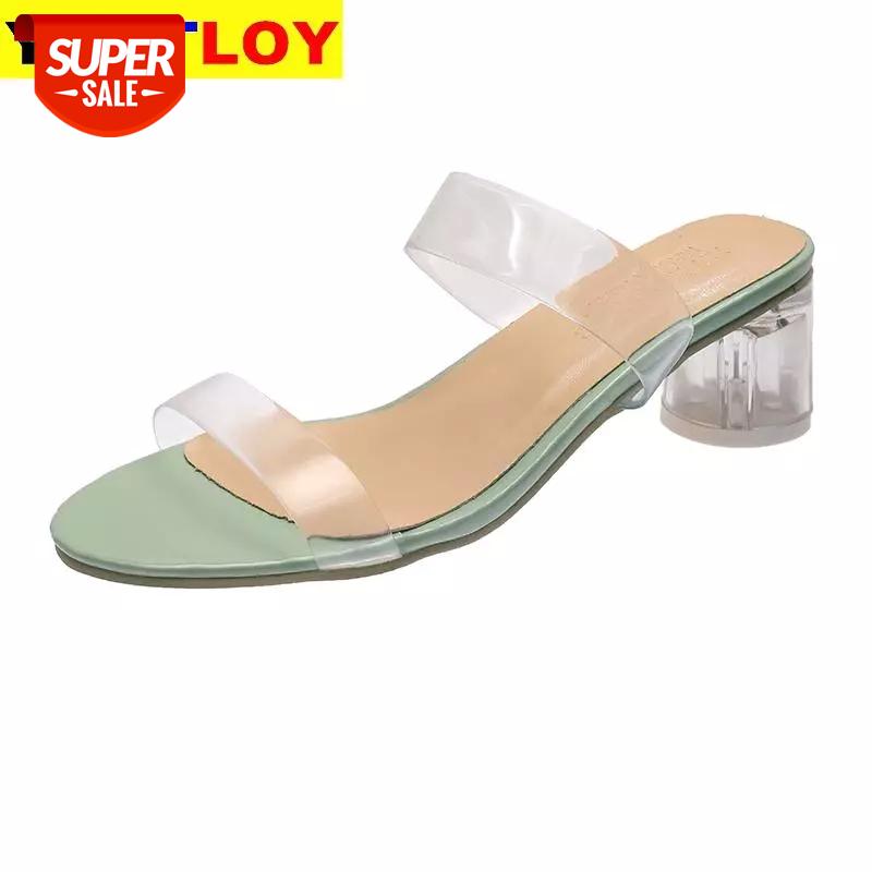 

2020 New Women Sandals PVC Crystal Heel Transparent Size 35-43 Women Sexy Clear High Heels Summer Sandals Pumps Shoes #t09O, Black