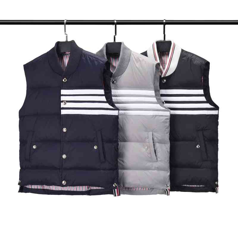 

Thom Brun New Grey Duck Down Tb Vest Men's and Women's Daily Leisure Jacket, Black