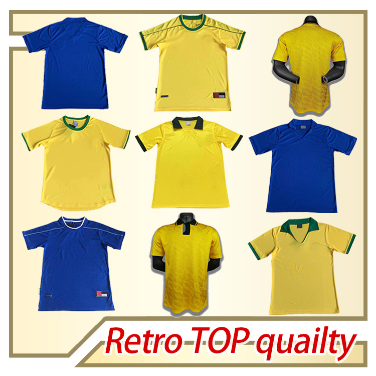 

88 57 Brasil soccer jerseys 70 retro shirt Carlos Romario Ronaldo Ronaldinho 2004 camisa de futebol 1993 BraziLS 2006 1982 RIVALDO ADRIANO, Black;yellow