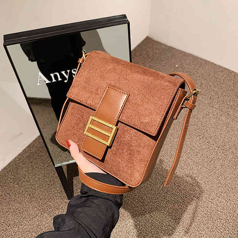 

Purses Discount Bag female winter winter new frosted suede small square bag sling Shoulder Messenger and purse, Red