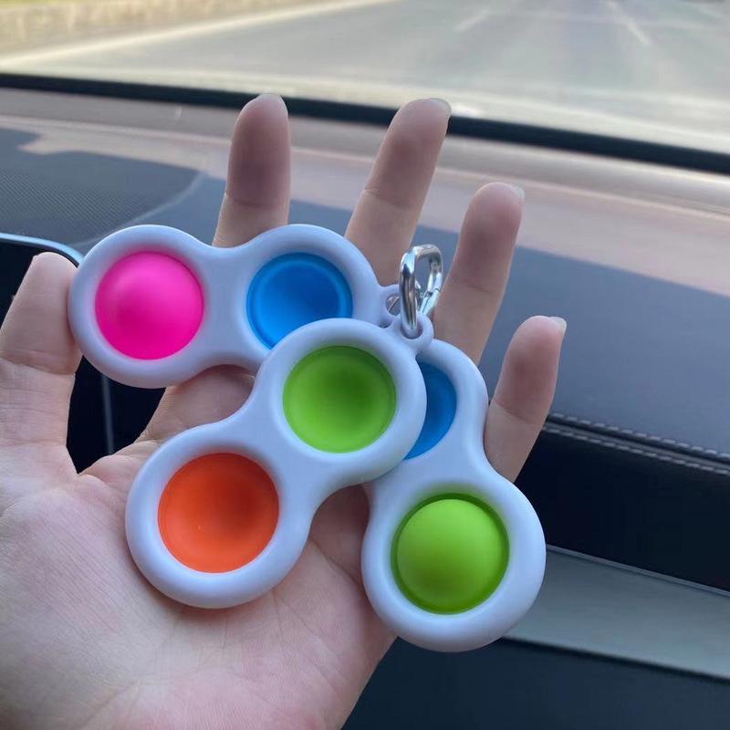 

Push Pop Bubble Keyring Fidget Sensory Toy Autism Special Needs Pops Fidget Squeeze Funny Anti-Stress Stress Reliever Toys for Baby Children, Multi