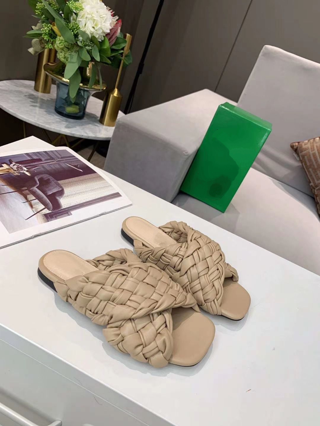 

G shoes Fashion luxury designer women's Woven high heel wedding sandals with box size 35-42 mjk0001
