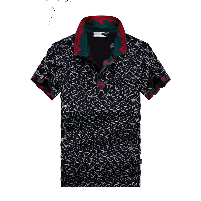 

1987 designer stripe polo shirt t shirts snake polos bee floral embroidery mens High street fashion horse polo T-shirt
