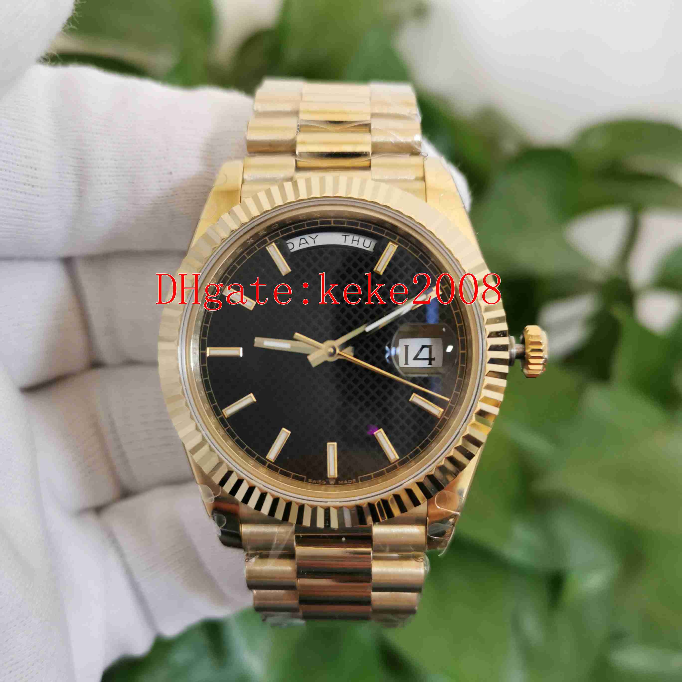 

Top Quality Watch BP Maker men Wristwatches 40mm 228238 Yellow Gold Sapphire Black diagonal plaid dial 2813 Movement Mechanical Automatic Mens Watches, No box papers