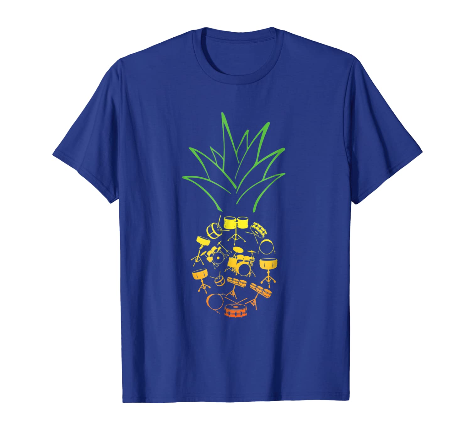 

Pineapple Drums Music Instrument Funny T-Shirt, White;black