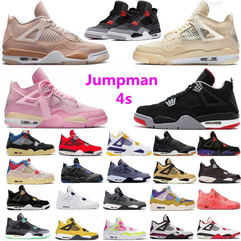 

Quality Jumpman 4s 4 Basketball shoes University blue white oero shimmer Black Cat Lightning union Fire red bred Pure Money purple green sneakers women trainers 36-47, 21