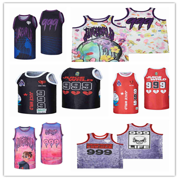 

Man Basketball Movie TV SO FAR GONE JUICE WRLD 999 LYRICAL LEMONADE Jerseys Death Race For Love Cover Breathable Sports Shirts Black Red White Grey Purple, As pic