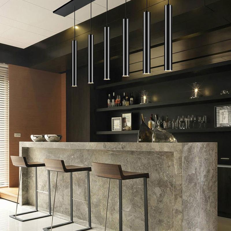 

Led chandelier long tube lamp Kitchen Island Restaurant Bar decoration cylindrical tube chandelier kitchen lamp cabinet light