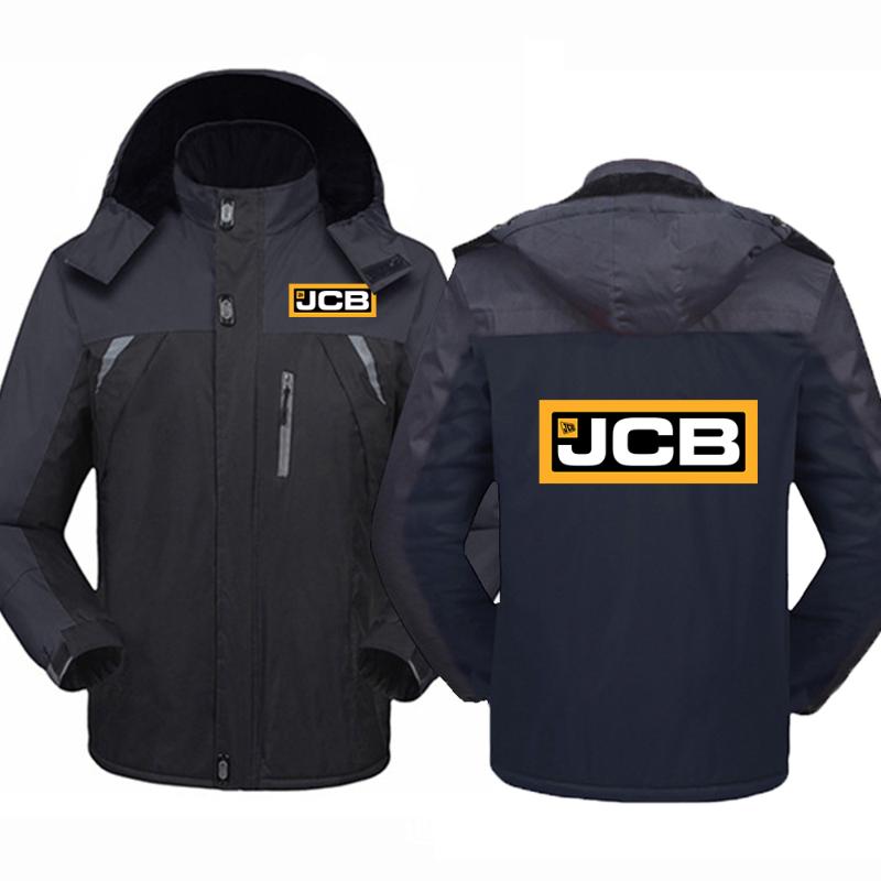 

Men's Jackets 2021 Midnight Star Excavator Jcb Splicing Winter Jacket Waterproof Hooded Warm Cotton Windproof Top, Black;brown