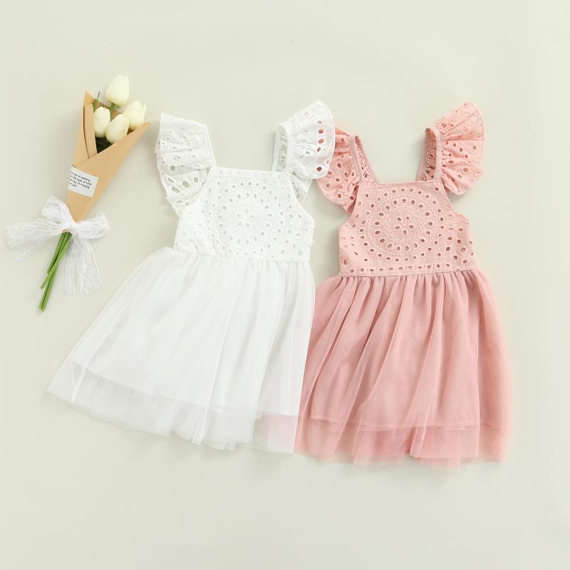 

Girl's Dresses Infant Kids Lace Tutu Dress, Baby Girls Solid Color Sleeve V-Neck Patchwork 100% Cotton Gown (White, Pink) 2022 Fashion, Red;yellow